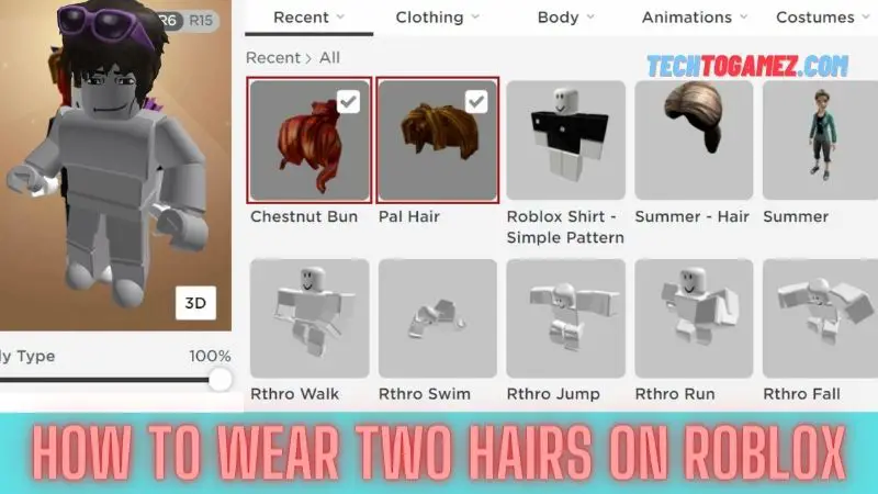 How to Wear Two Hairs on Roblox Options