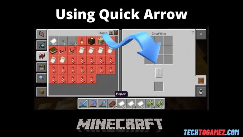 How to craft faster in Minecraft pe Using Quick Arrow