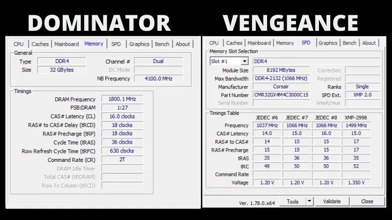 Overview of Corsair Vengeance VS Dominator